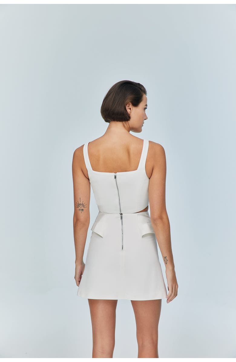 Jendue Women's Ron Crop Denim Top - Stylish White Asymmetrical Top, Alternate, color, Deep Blue