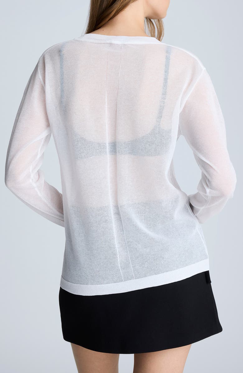 Kenneth Cole Sheer Oversize V-Neck Sweater, Alternate, color, 