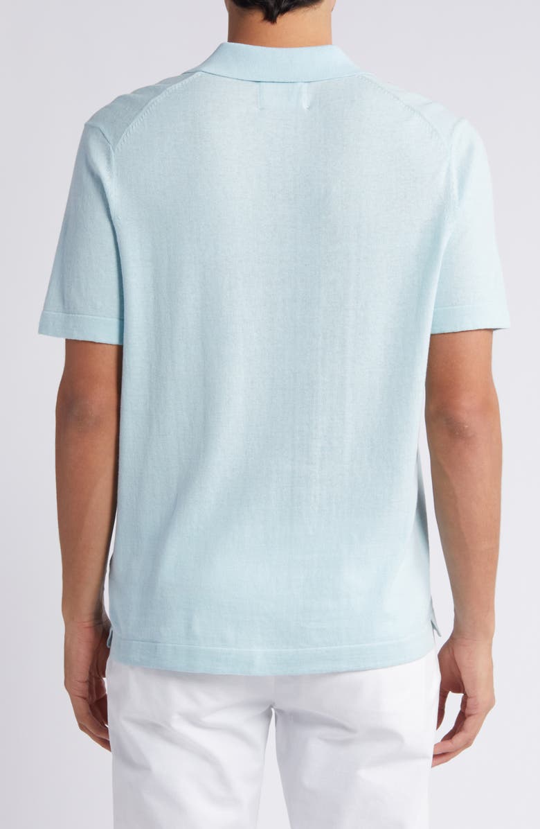 NN07 Ryan 6311 Cotton & Linen Johnny Collar Polo, Alternate, color, Winter Sky