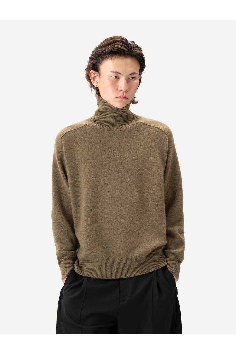 Unisex High-Neck Cashmere Sweater, Alternate, color, aloe