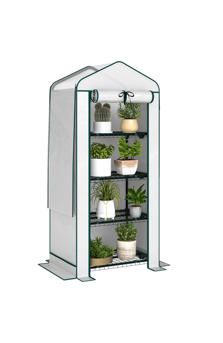 Outsunny Mini Greenhouse, Main, color, White