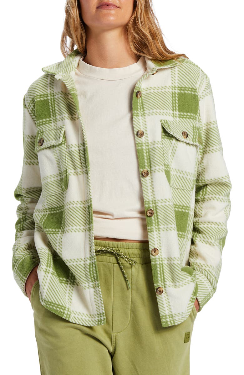 Billabong Forge Fleece Shirt Jacket, Main, color, Green Eyes