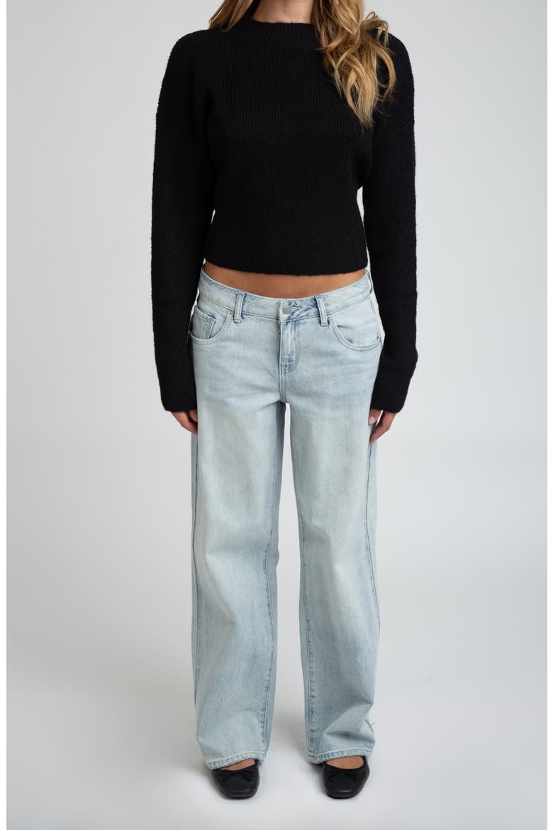 Low Rise Baggy Jeans, Alternate, color, BLUE/ BLACK ANTIQUE