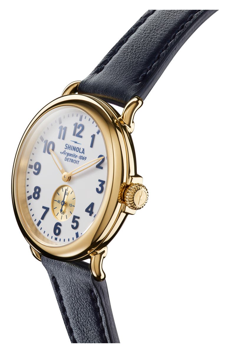 Shinola The Runwell Sub Second Leather Strap Watch, 41mm, Alternate, color, 