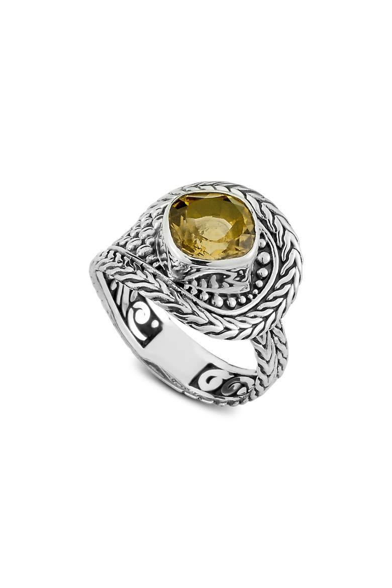 Cushion Cut Filigree Ring, Main, color, YELLOW