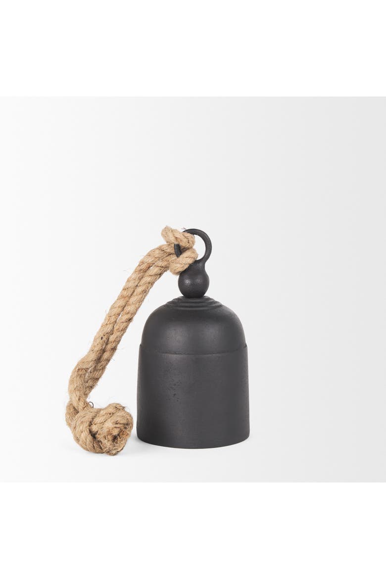 Quincy Metal Decorative Bell Object, Alternate, color, Black