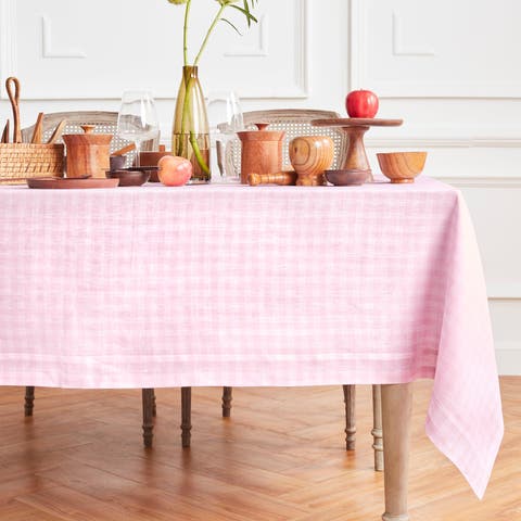 Linen Tablecloth - Gingham Check