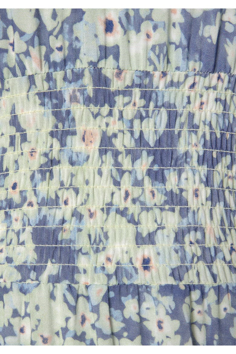 Floral Puff Sleeve Maxi Dress, Alternate, color, Navy Printed