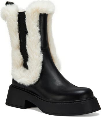 Heartthrob Water Resistant Faux Fur Chelsea Boot
