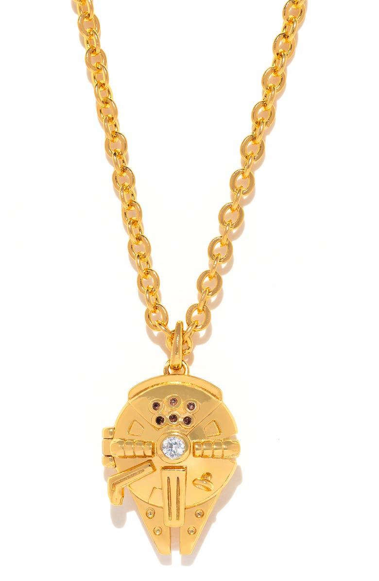 Girls Crew Star Wars Millenium Falcon Locket Necklace, Main, color, Gold