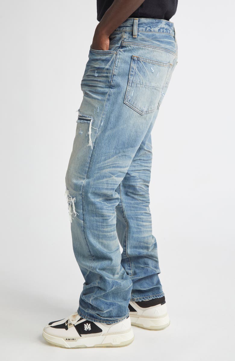 AMIRI MX1 Ripped Straight Leg Jeans, Alternate, color, Honeycomb Indigo