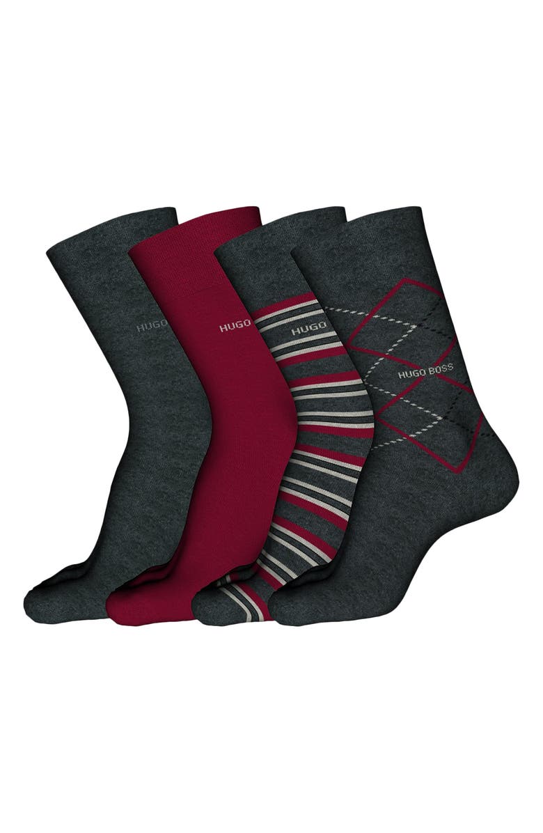 BOSS 4-Pack Assorted Crew Socks Gift Set, Main, color,