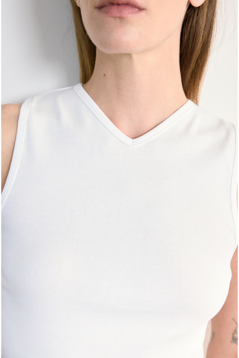 High V Neck Tank, Alternate, color, White