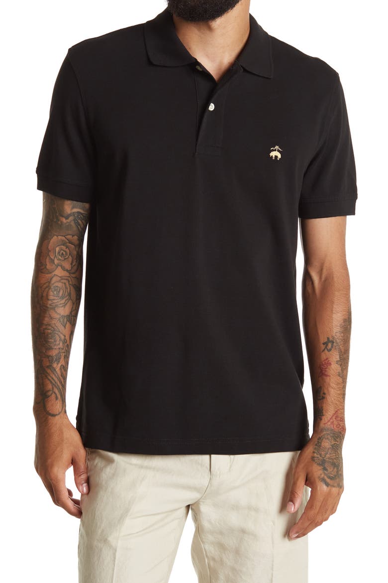 Slim Fit Stretch Cotton Piqué Polo, Main, color, Meteorite