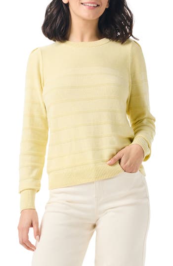 Nic + Zoe Nic+zoe Button Shoulder Cashmere-blend Sweater In Yellow
