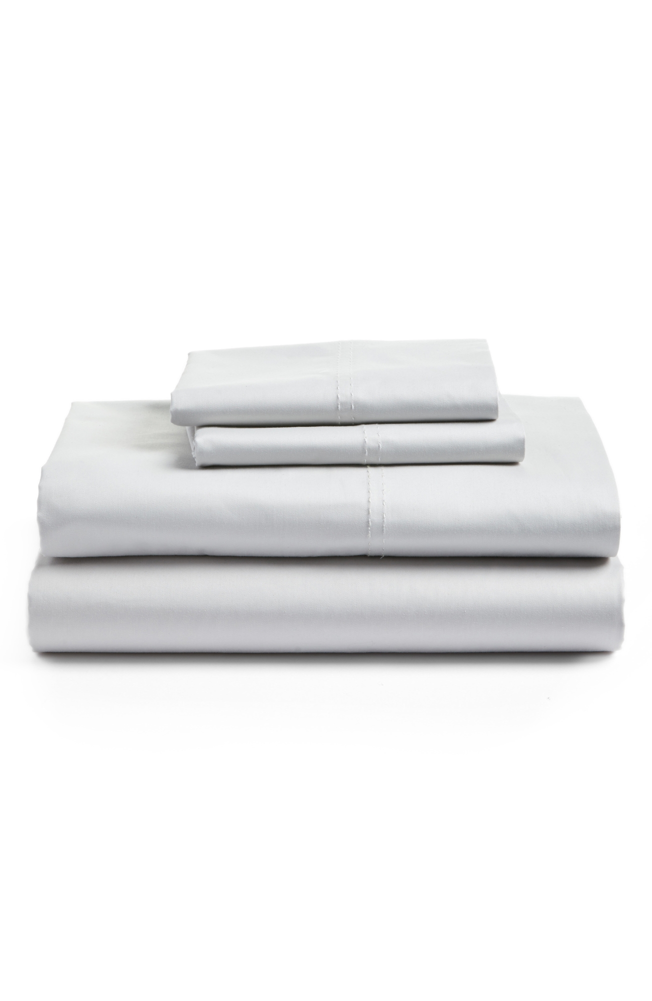 Nordstrom 400 Thread Count Organic Cotton Sateen Sheet Set - Grey Vapor, Full