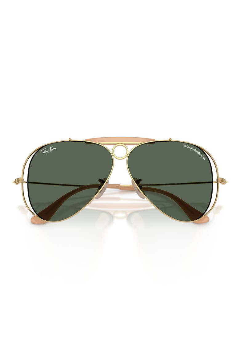 Shooter 58mm Pilot Sunglasses, Alternate, color, ARISTA / DARK GREEN
