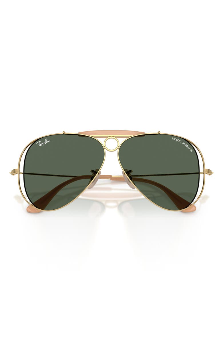 Ray-Ban Shooter 58mm Pilot Sunglasses, Alternate, color, Arista / Dark Green