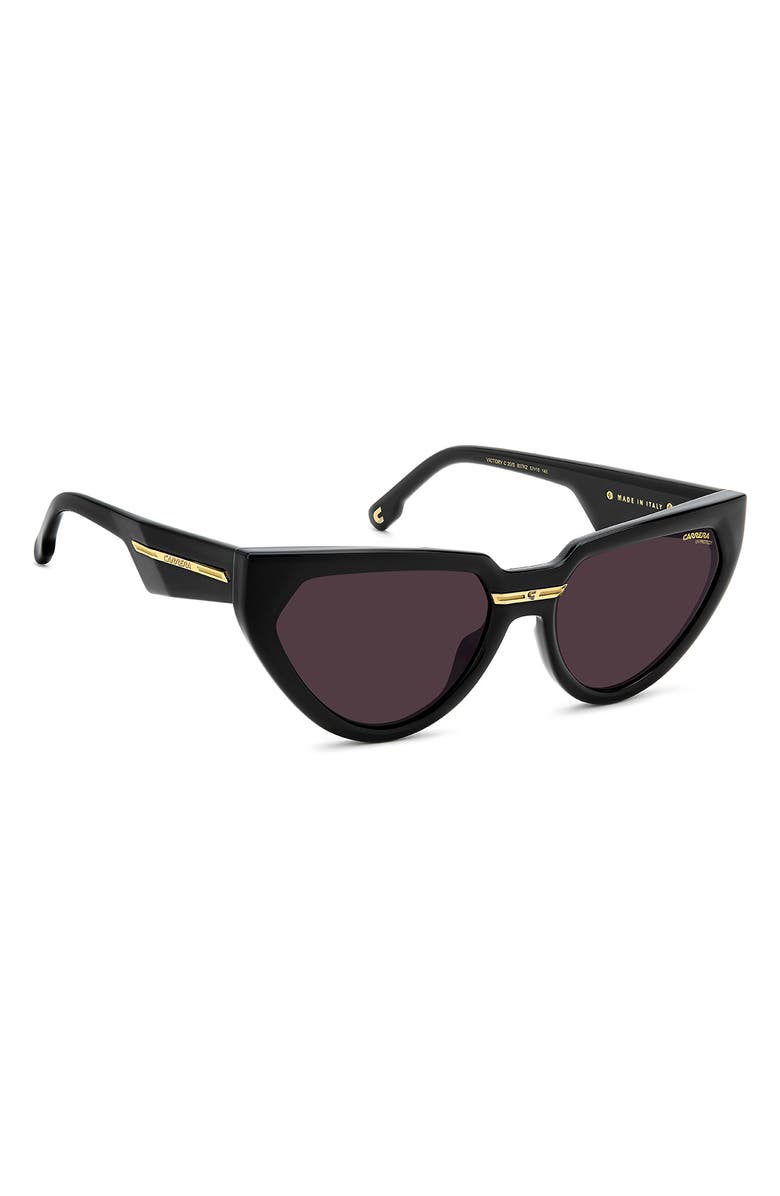 Carrera Eyewear Victory 57mm Butterfly Sunglasses, Alternate, color, Black/ Mauve