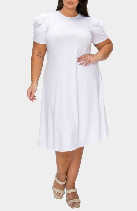 Aleyna Puff Sleeve A-Line Dress