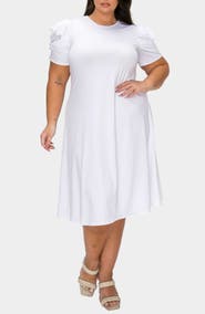 L I V D Aleyna Puff Sleeve A-Line Dress