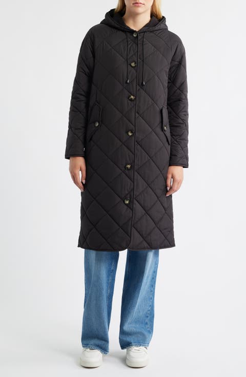 Hooded Quilted Longline Jacket