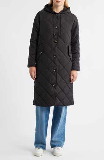 Bernardo Hooded Quilted Longline Jacket