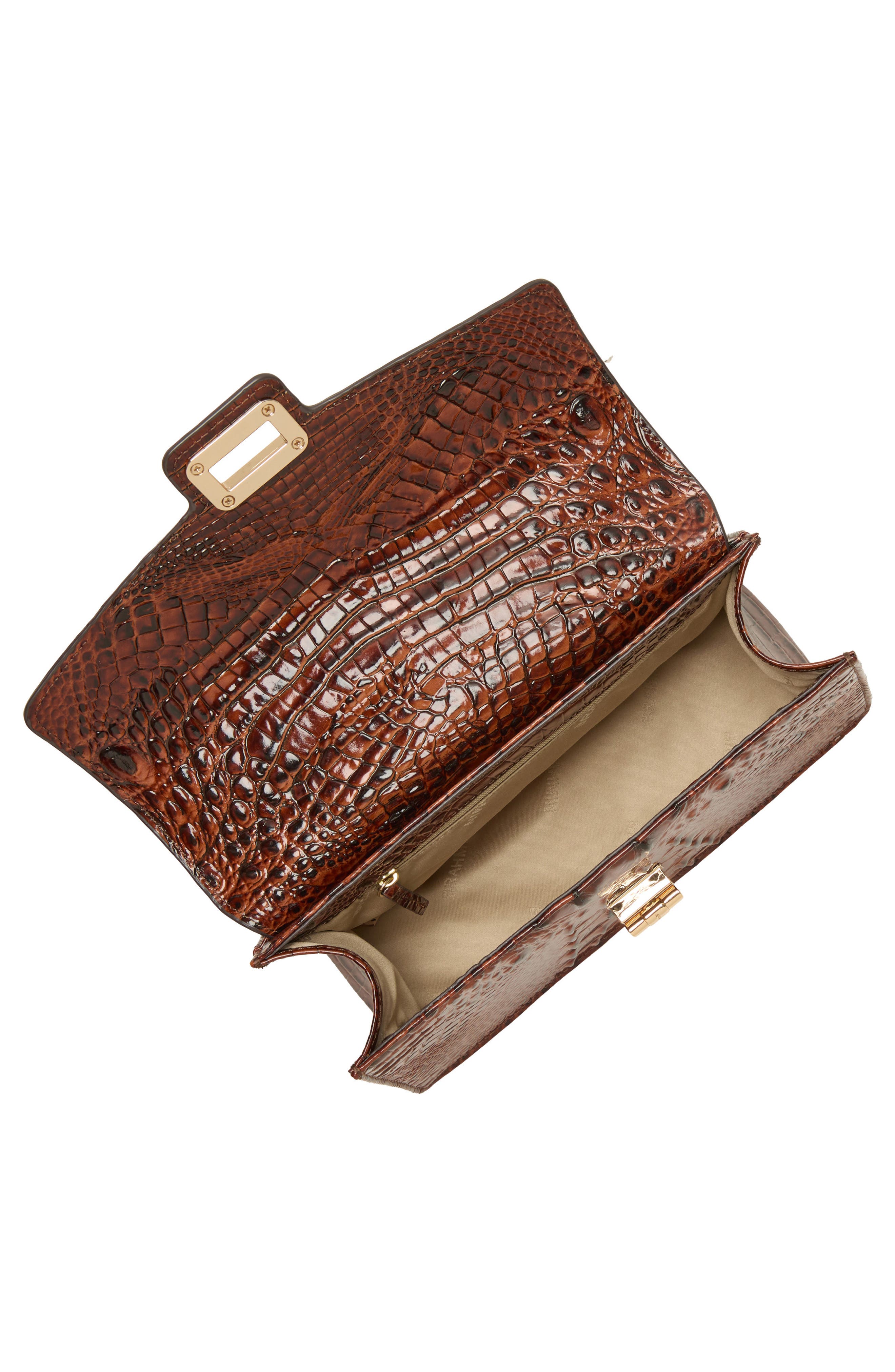 Genie Embossed Leather Top Handle Bag, Alternate, color, PECAN