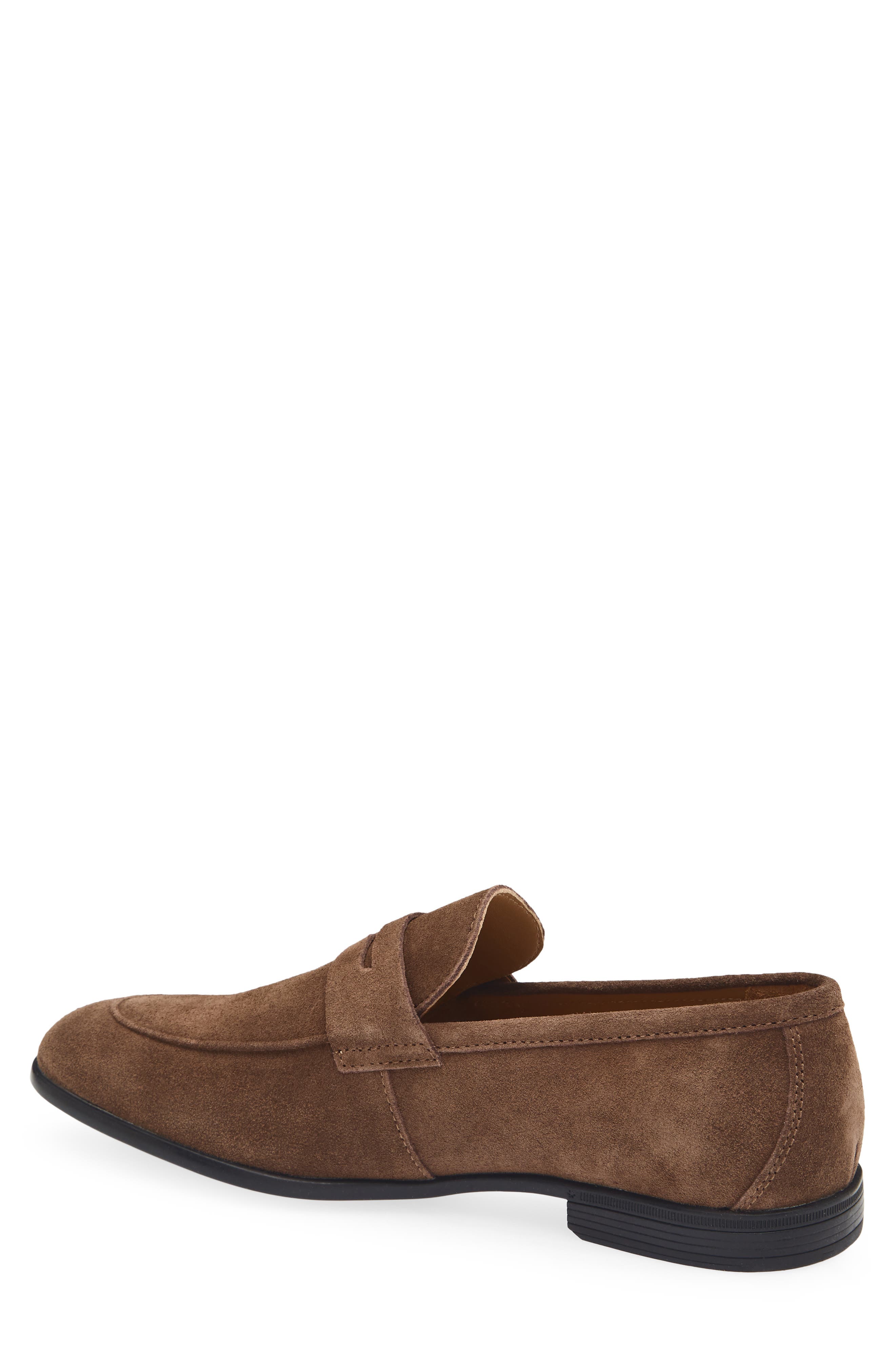 Montagna Penny Loafer, Alternate, color, SILK SUEDE CASTAGNO