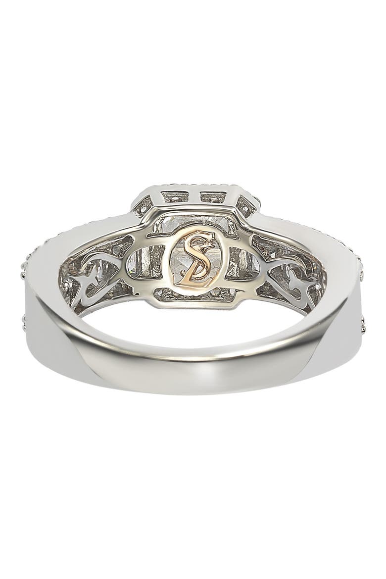 Sterling Silver Asscher Cut White Cubic Zirconia Bridal Ring, Alternate, color, WHITE