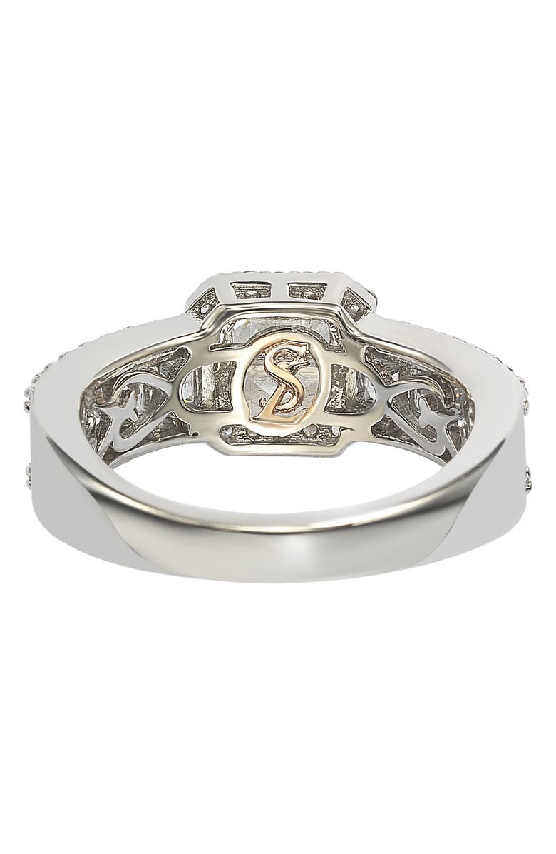 SUZY LEVIAN Sterling Silver Asscher Cut White Cubic Zirconia Bridal Ring, Alternate, color, White