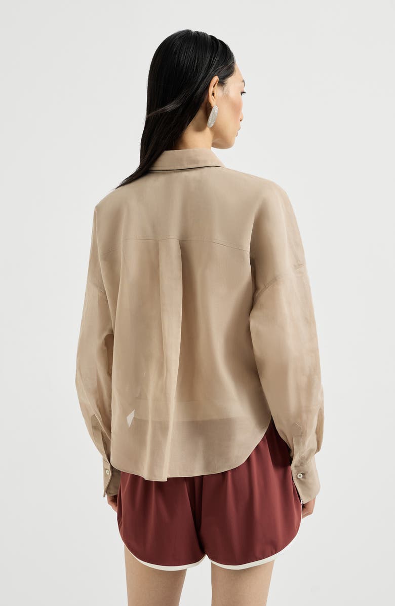 Brunello Cucinelli Organza shirt, Alternate, color, Beige