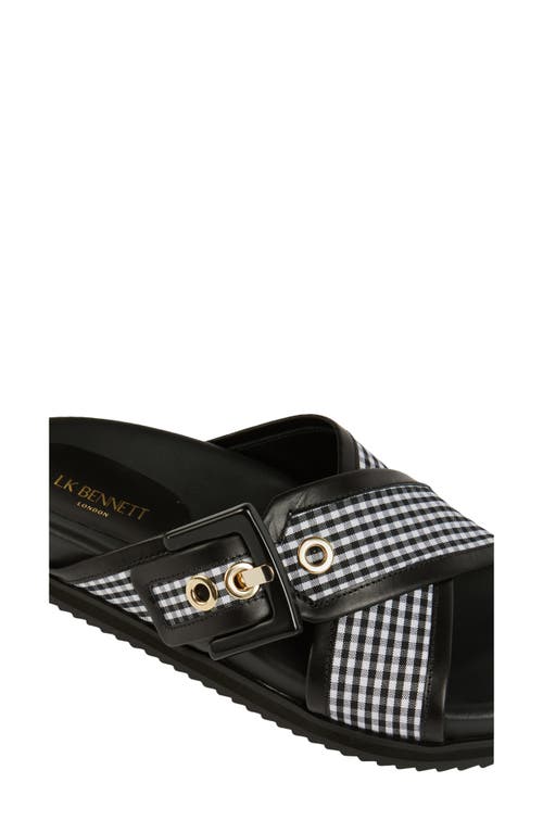 Lk Bennett Rory Slide Sandal In Black/white