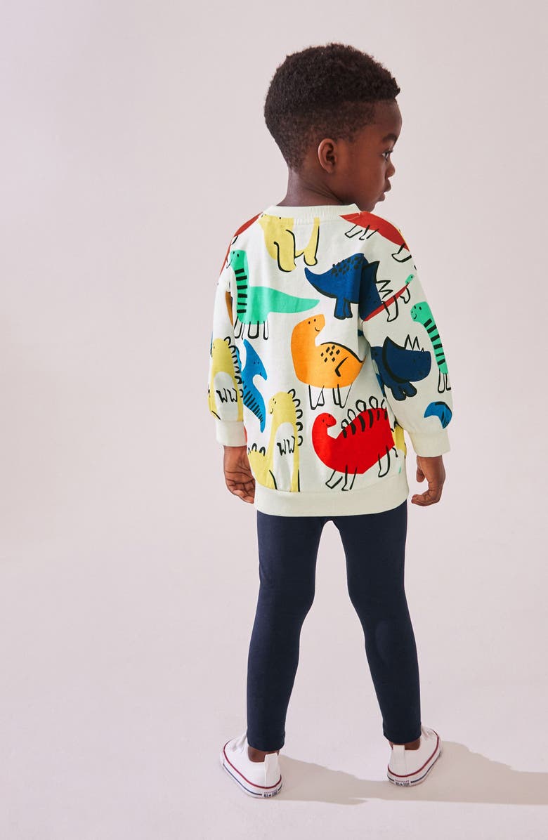NEXT Kids' Dinosaur Print Cotton Sweatshirt & Leggings Set, Alternate, color,