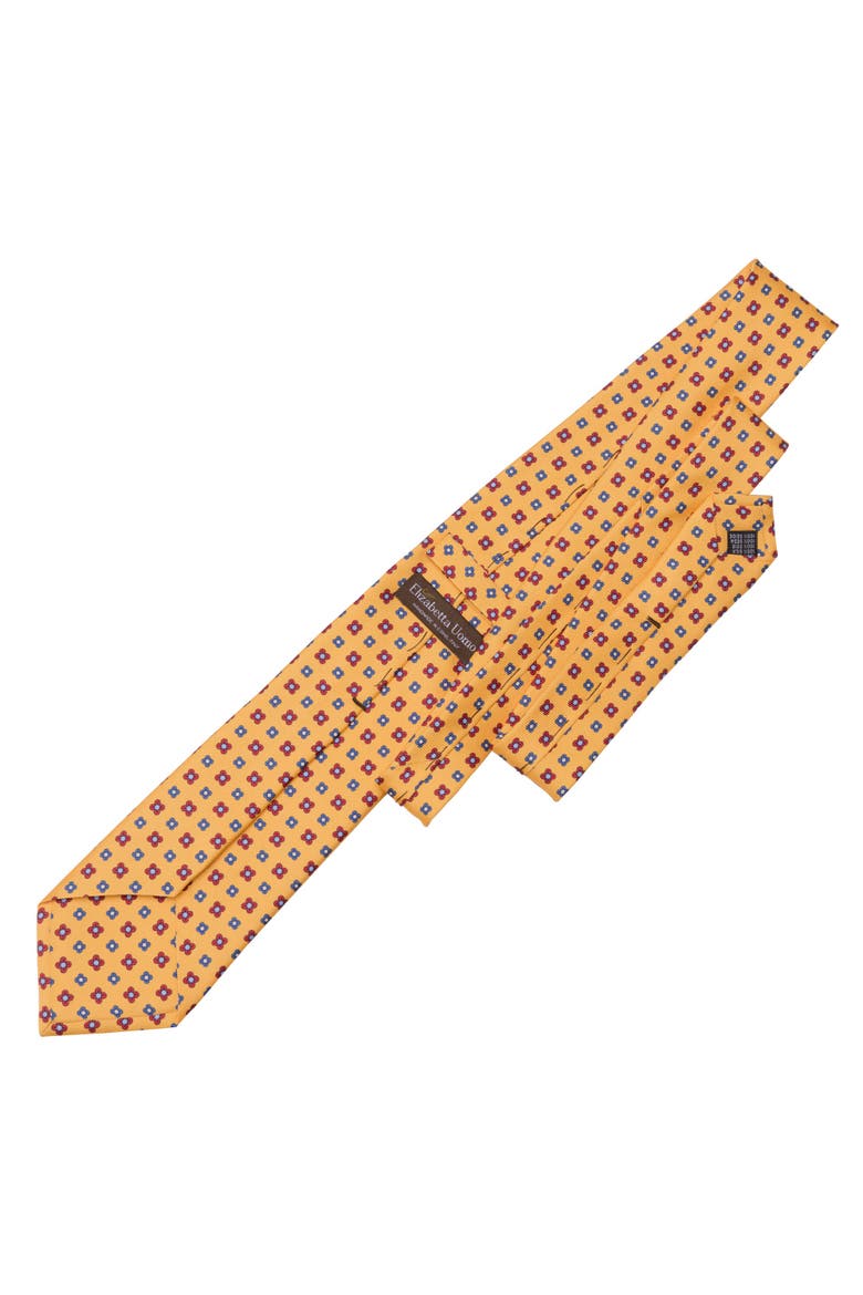 Siracusa - Printed Silk Tie for Men, Alternate, color, Sunflower Yellow