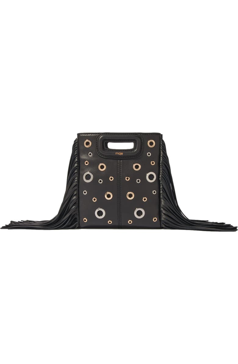 maje Leather M mini bag with eyelets, Main, color,