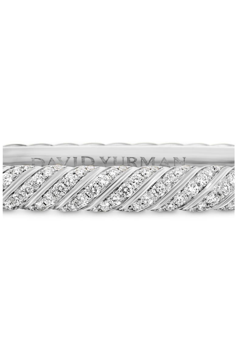 Sculpted Cable Bangle Bracelet with Diamonds, 4.6mm, Alternate, color, 18K WHITE GOLD/ DIAMOND