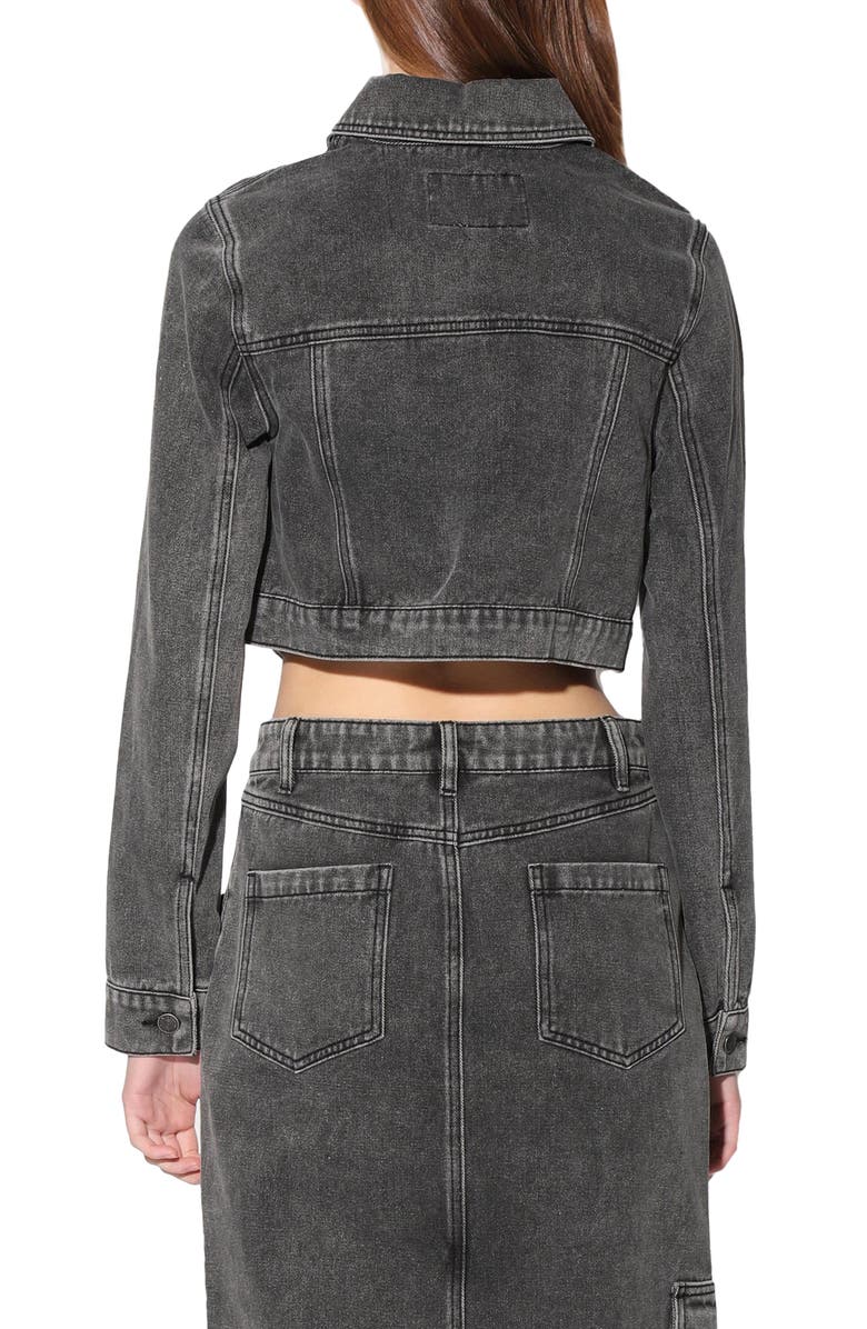Walter Baker Tressa Crop Denim Jacket, Alternate, color, Grey Wash
