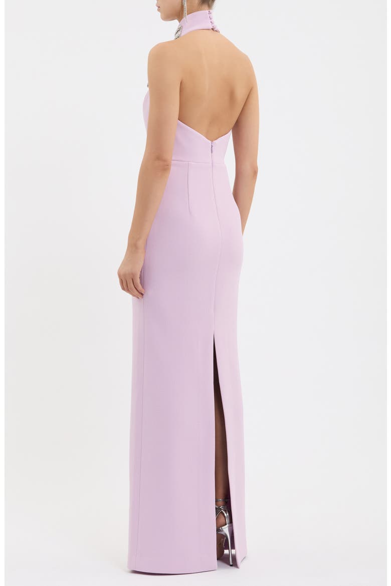 Yolanda Embellished Halter Gown, Alternate, color, LILAC