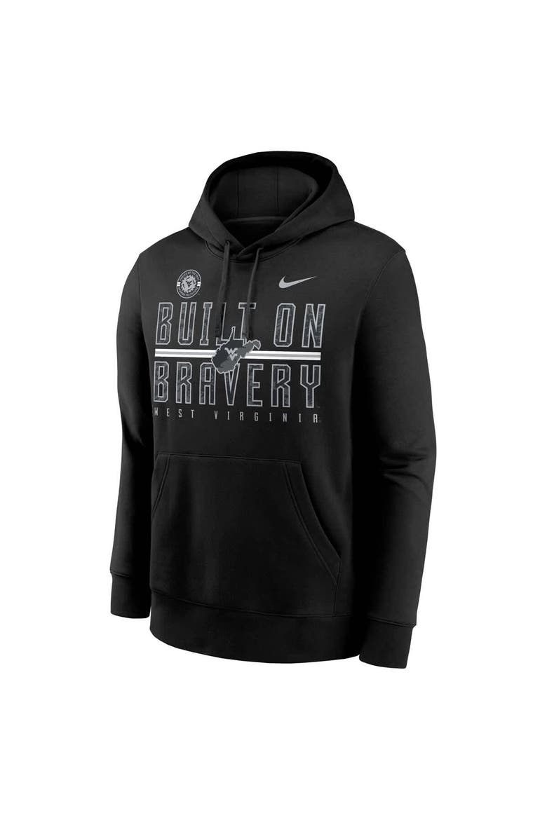 Men's Nike Black West Virginia Mountaineers Built on Bravery Club Fleece Hoodie, Alternate, color, Black