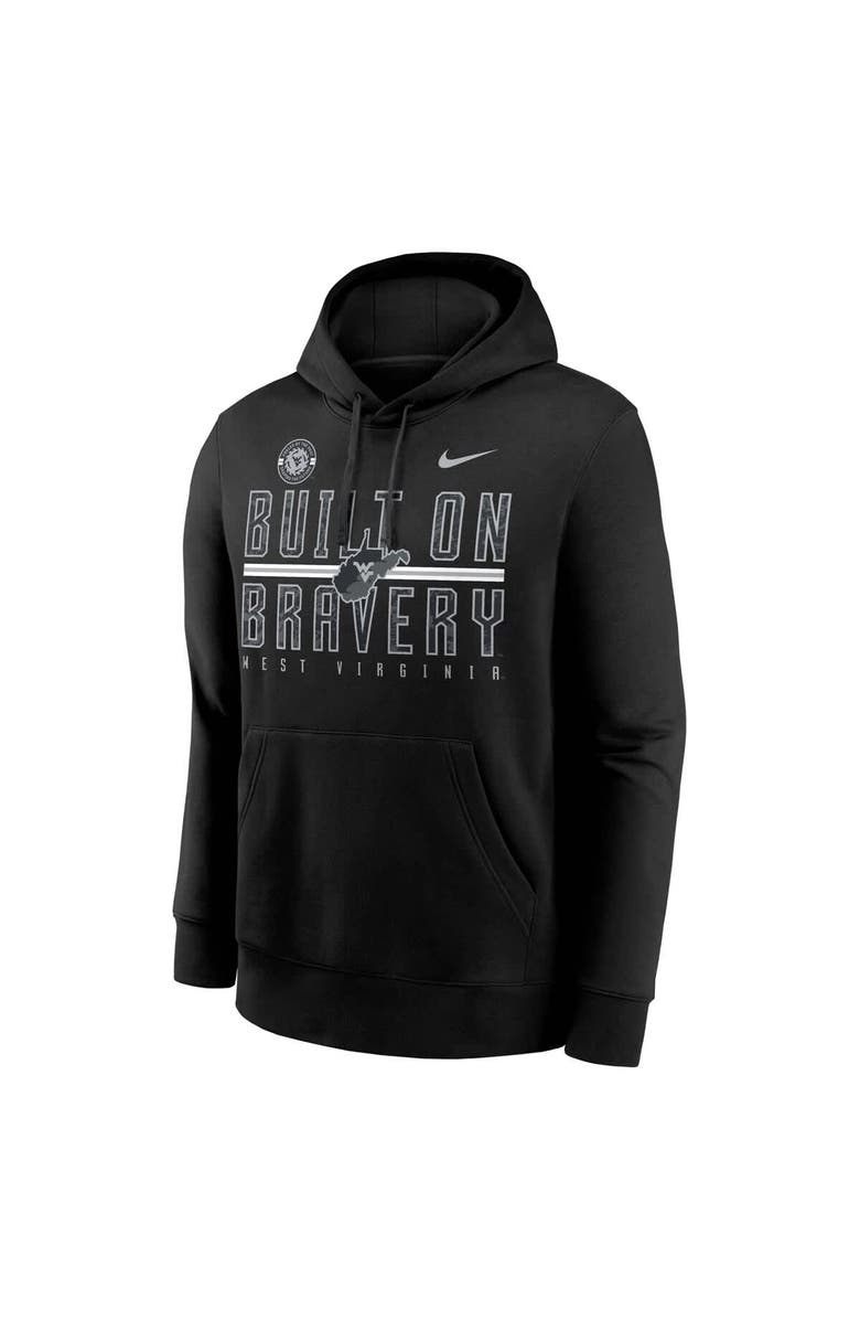 Nike Men's Nike Black West Virginia Mountaineers Built on Bravery Club Fleece Hoodie, Alternate, color, Black