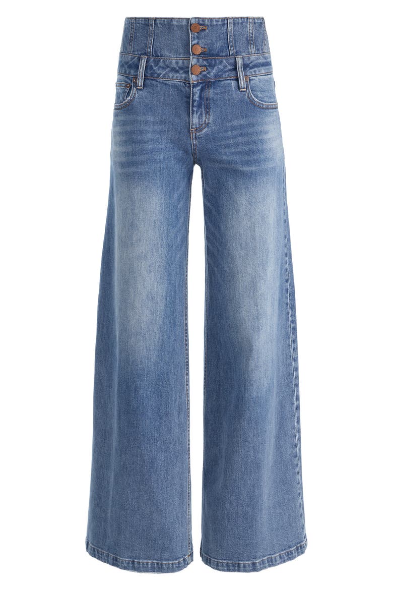 Corset Waist Wide Leg Jeans, Alternate, color, BROOKLYN BLUE