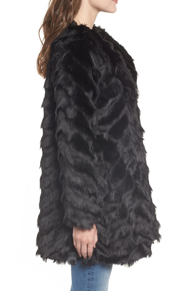 BB Dakota It's All Happening Faux Fur Coat, Alternate, color, BLACK