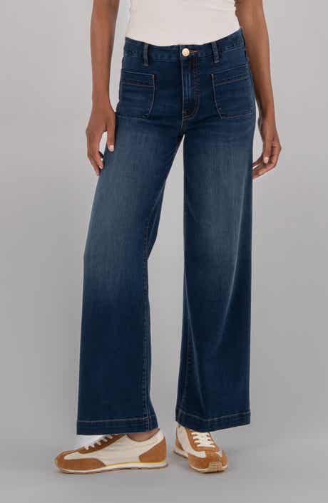 KUT from the Kloth Meg High Rise Patch Pocket Wide Leg Jeans