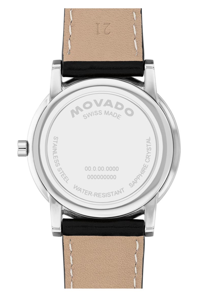 Museum Classic Leather Strap Watch, 40mm, Alternate, color, GRAY