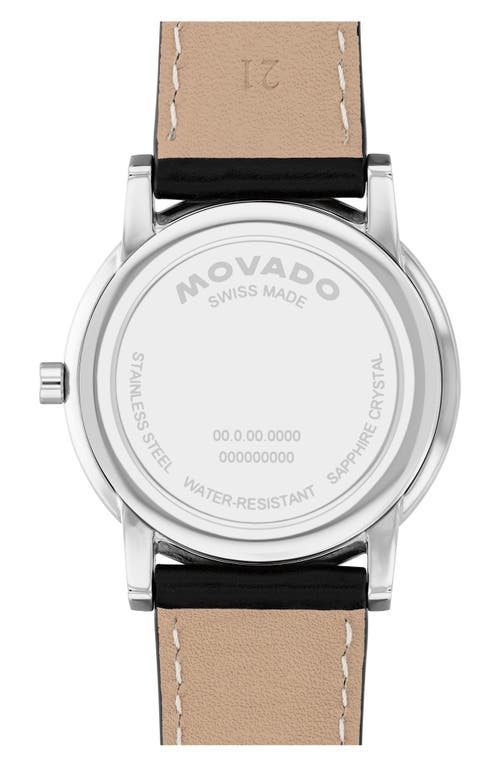 Movado Museum Classic Leather Strap Watch, 40mm In Gray