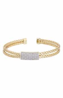 Sterling Silver Diamond Cuff Bracelet