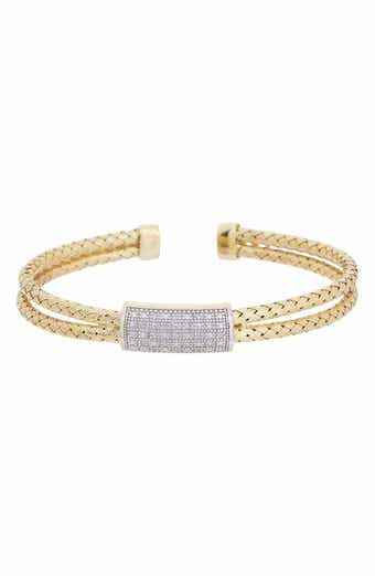 Sterling Silver Diamond Cuff Bracelet