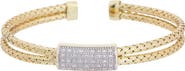 MESHMERISE Sterling Silver Diamond Cuff Bracelet