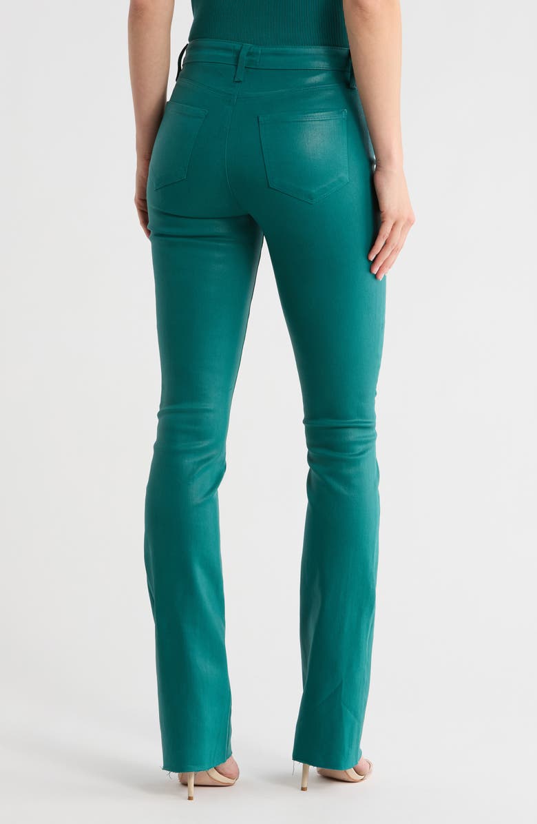 L'AGENCE Ruth Coated High Waist Raw Hem Straight Leg Jeans, Alternate, color, Dark Teal